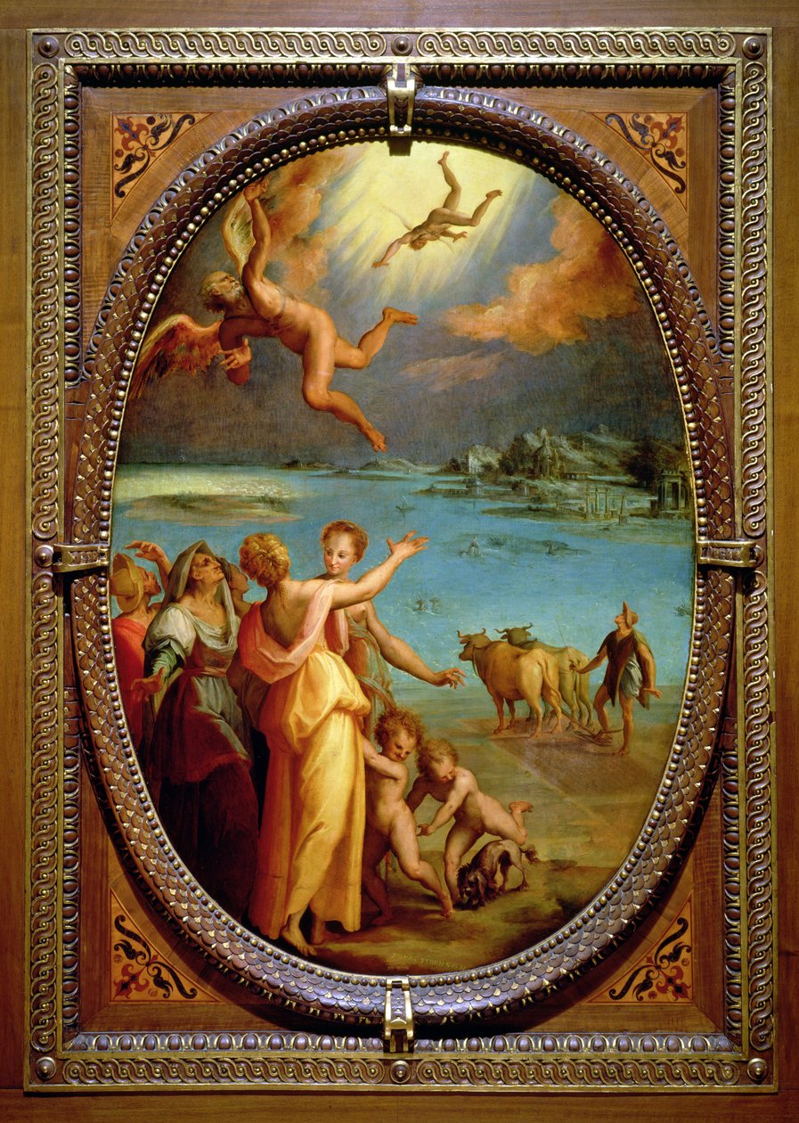 Upadek Ikara, 1572 (olej na łupku) autorstwa Maso da San Friano