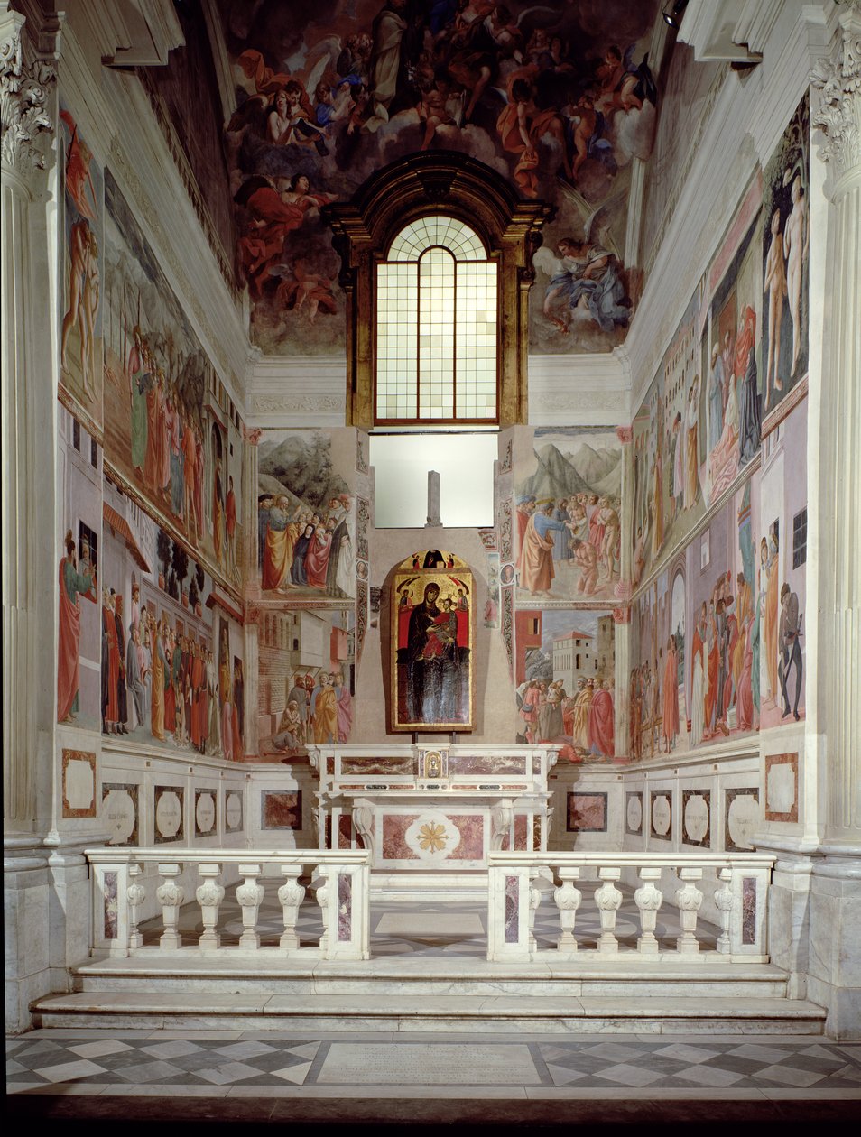 Ogólny widok na kaplicę autorstwa Filippino Lippi