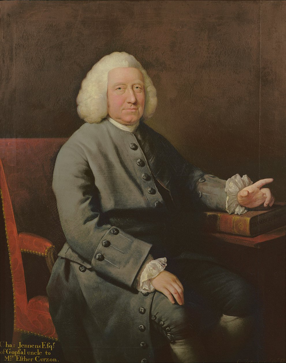 Portret Charlesa Jennensa (1700-73), patrona i przyjaciela Haendla autorstwa Mason Chamberlin