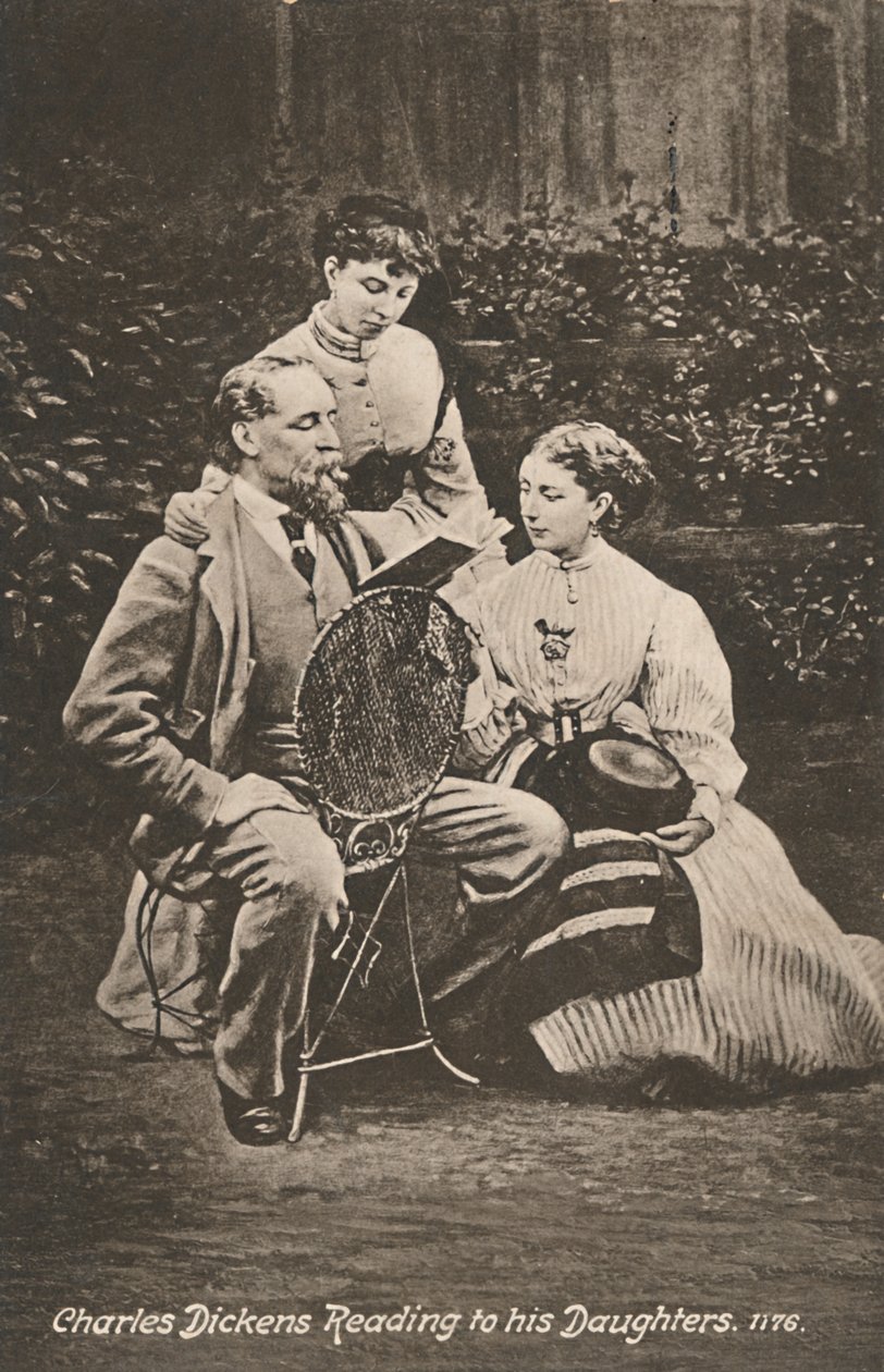 „Charles Dickens czyta swoim córkom”, 1865 r autorstwa Mason and Co.