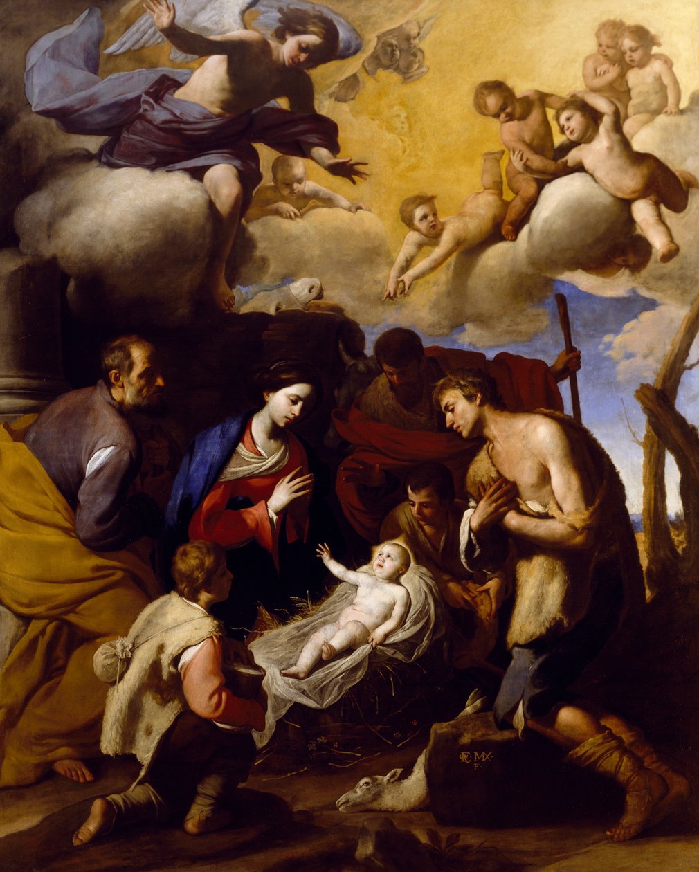 Adoracja pasterzy – Massimo Stanzione (1585-1656) autorstwa Massimo Stanzione