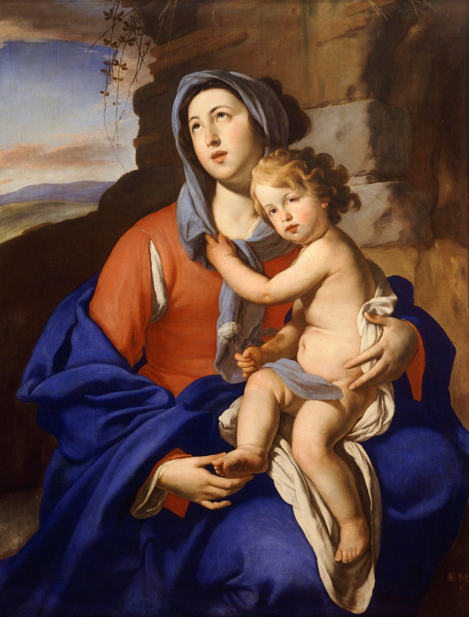 Madonna z Dzieciątkiem — Massimo Stanzione (1585-1656) autorstwa Massimo Stanzione
