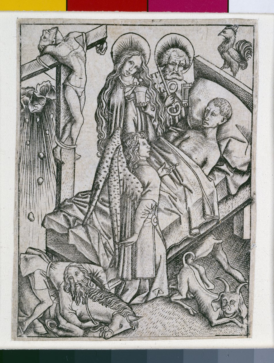 Pocieszenie przez ufność, ilustracja z "Ars Moriendi", ok. 1460 r. autorstwa Master E. S.