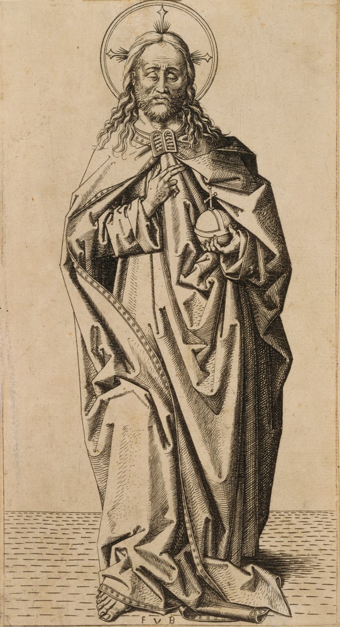 Chrystus, z serii Chrystus i dwunastu apostołów autorstwa Master F.V.B. fl.1480 1500 Master F.V.B. fl.1480 1500