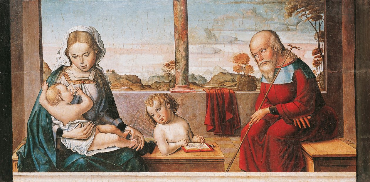 Święta Rodzina z Młodym Świętym Janem autorstwa Master of Astorga