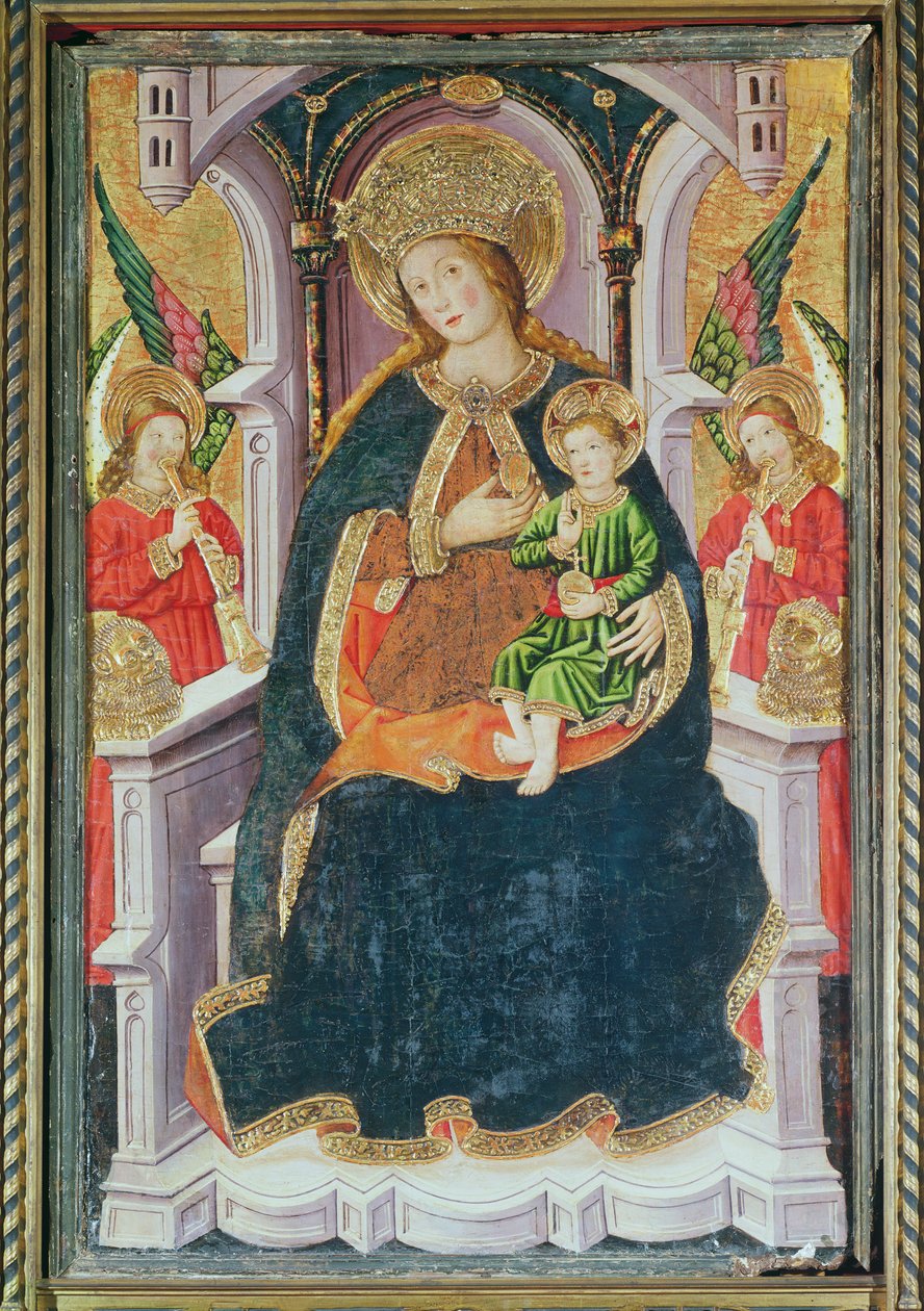 Virgin and Child with Angel Musicians (tempera na panelu) autorstwa Master of Burgo de Osma