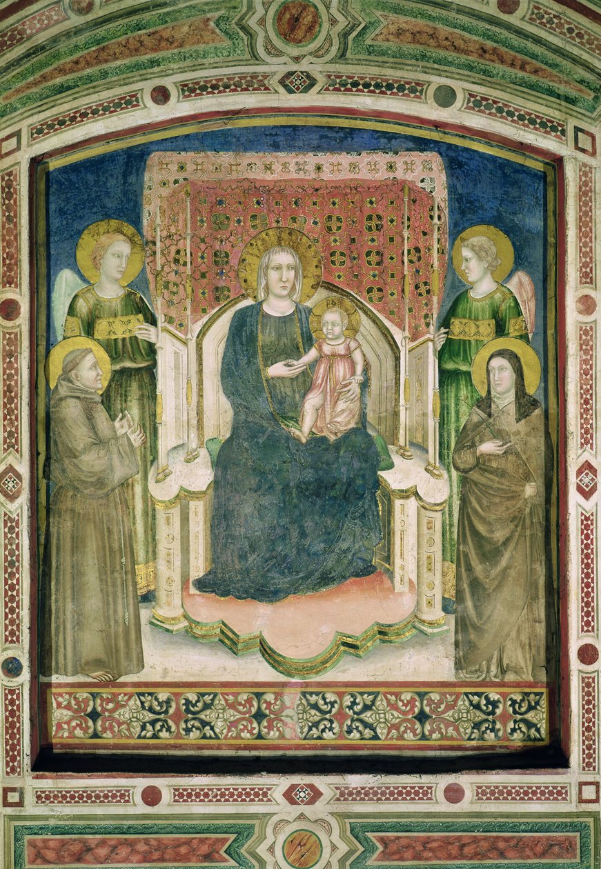 Franciszkiem z Asyżu, św. Klarą i dwoma aniołami autorstwa Master of Figline