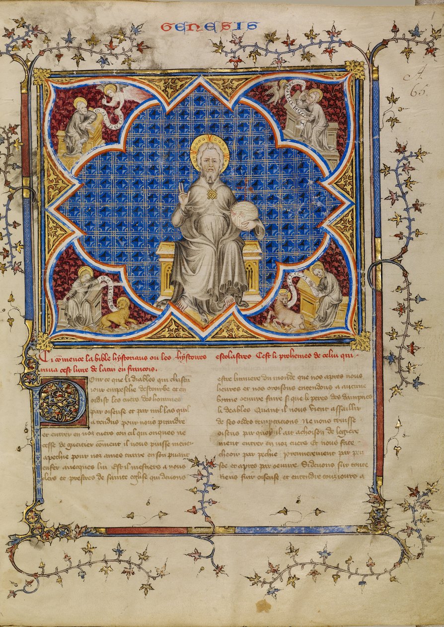 Chrystus w majestacie i czterej ewangeliści ze swoimi symbolami autorstwa Master of Jean