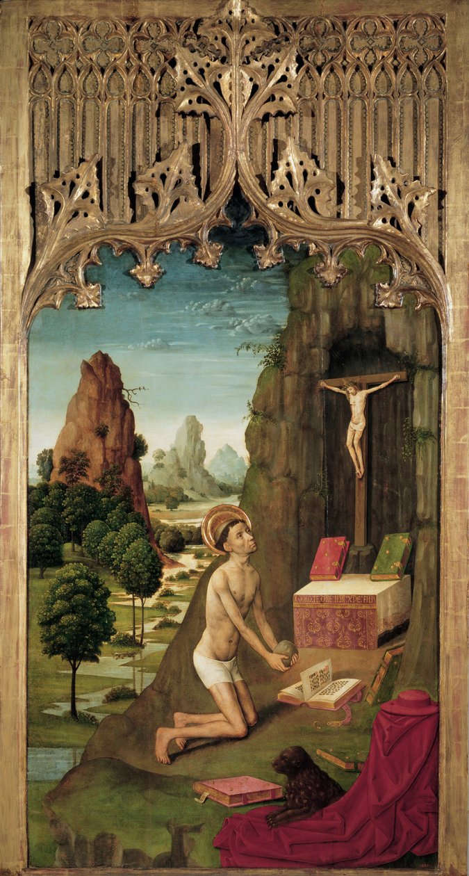 Święty Jerome Pokutnik autorstwa Master of La Seu
