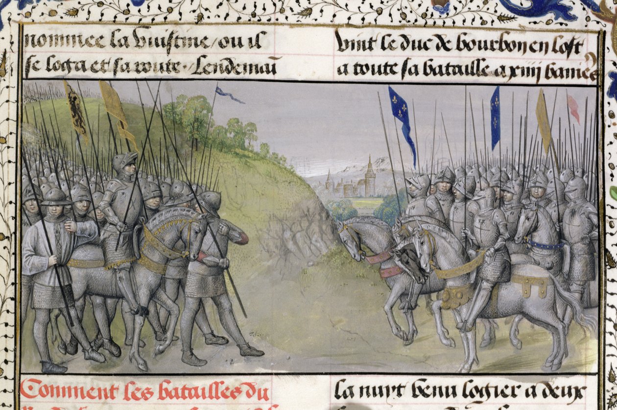 p. 659 f.204 r. Armia francuska pokonuje Flamandów pod Cassel w 1328, 1477 autorstwa Master of Mary of Burgundy