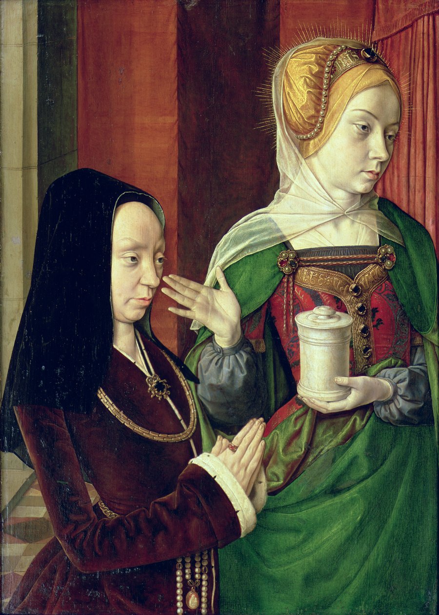Madeleine de Bourgogne prezentowana przez św. Marię Magdalenę autorstwa Master of Moulins