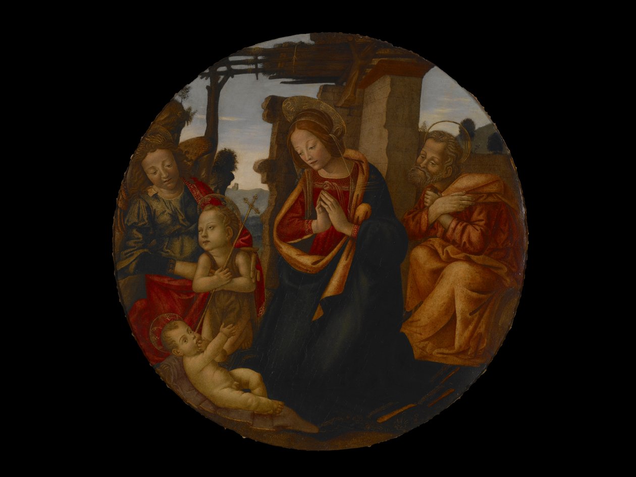 Święta Rodzina z św. Janem Chrzcicielem i Aniołem autorstwa Master of Naumburg