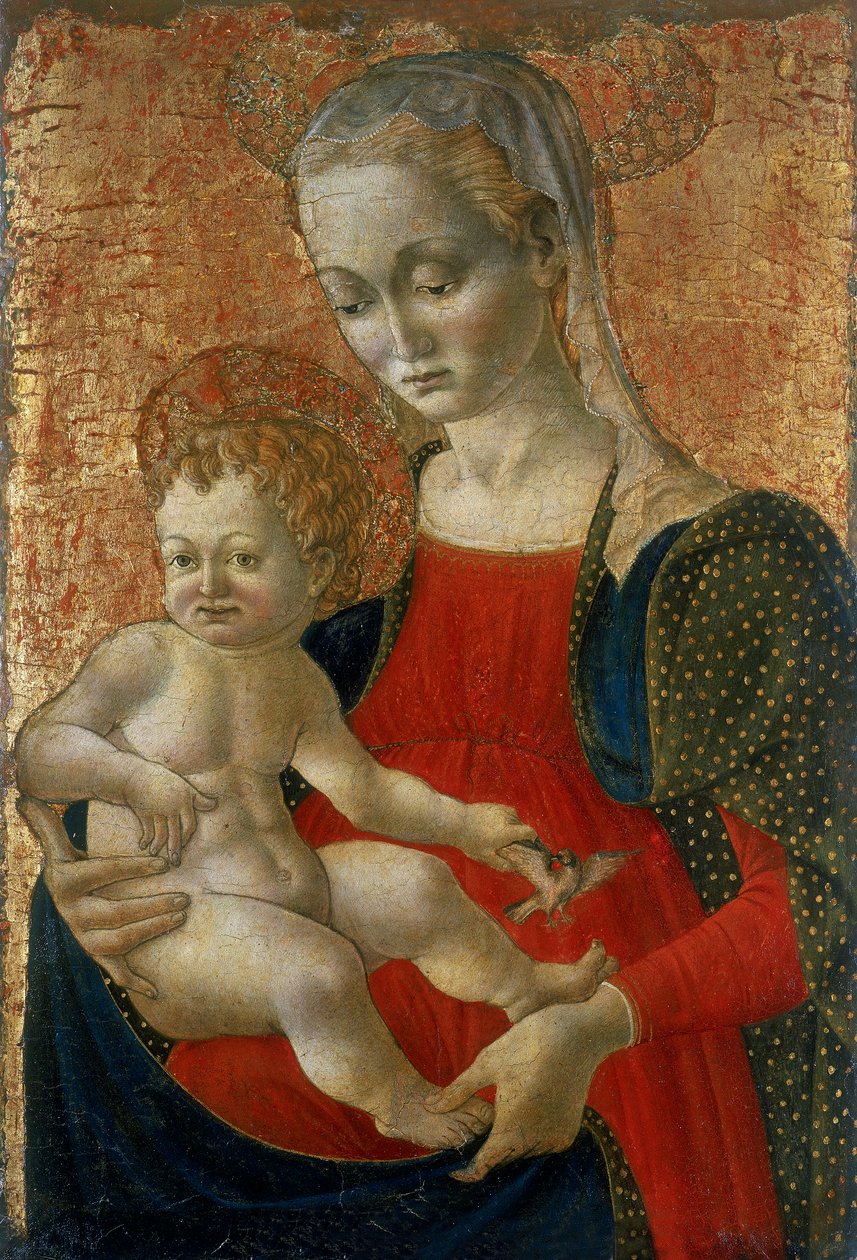 Madonna z Dzieciątkiem, ok.1440-1460 (tempera na drewnie) autorstwa Master of Pratovecchio attr.to Master of Pratovecchio attr.to