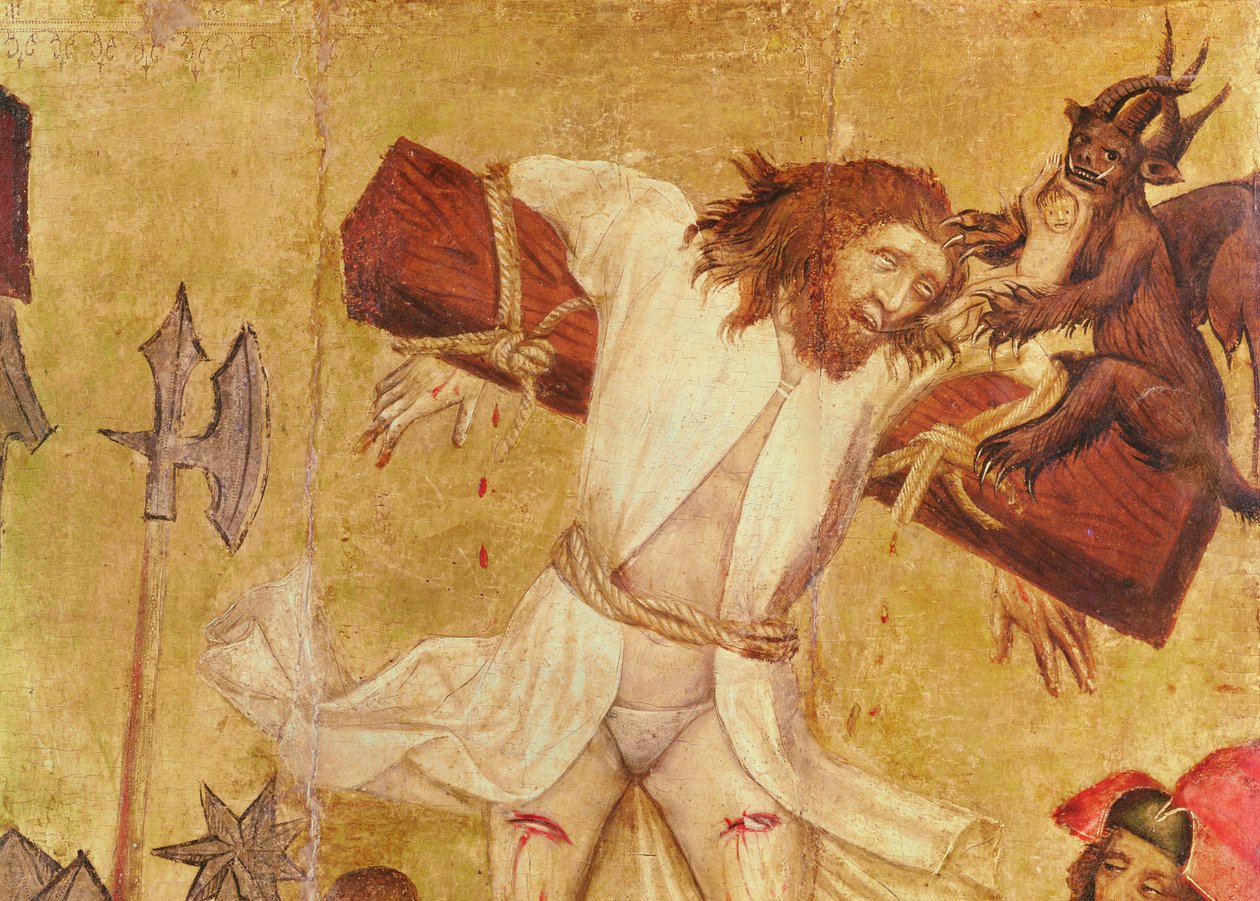 Ukrzyżowanie, ok. 1420 (detal) (tempera na drewnie) autorstwa Master of Raigern