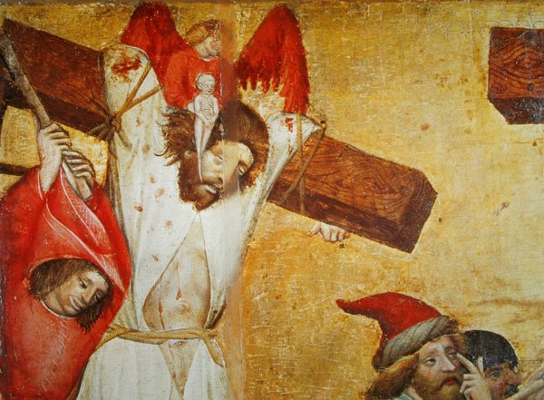 Ukrzyżowanie, ok. 1420 (detal) (tempera na drewnie) autorstwa Master of Raigern
