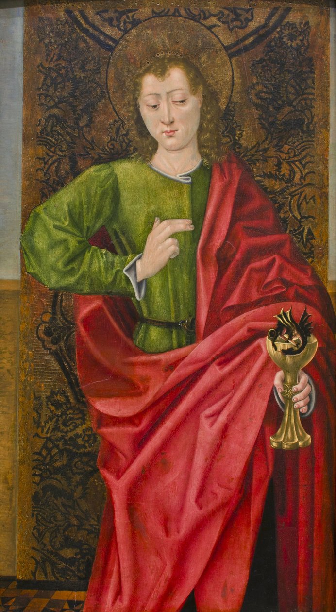Św. Jan Ewangelista i zatruty kielich, ok.1475 autorstwa Master of Saint Nicholas