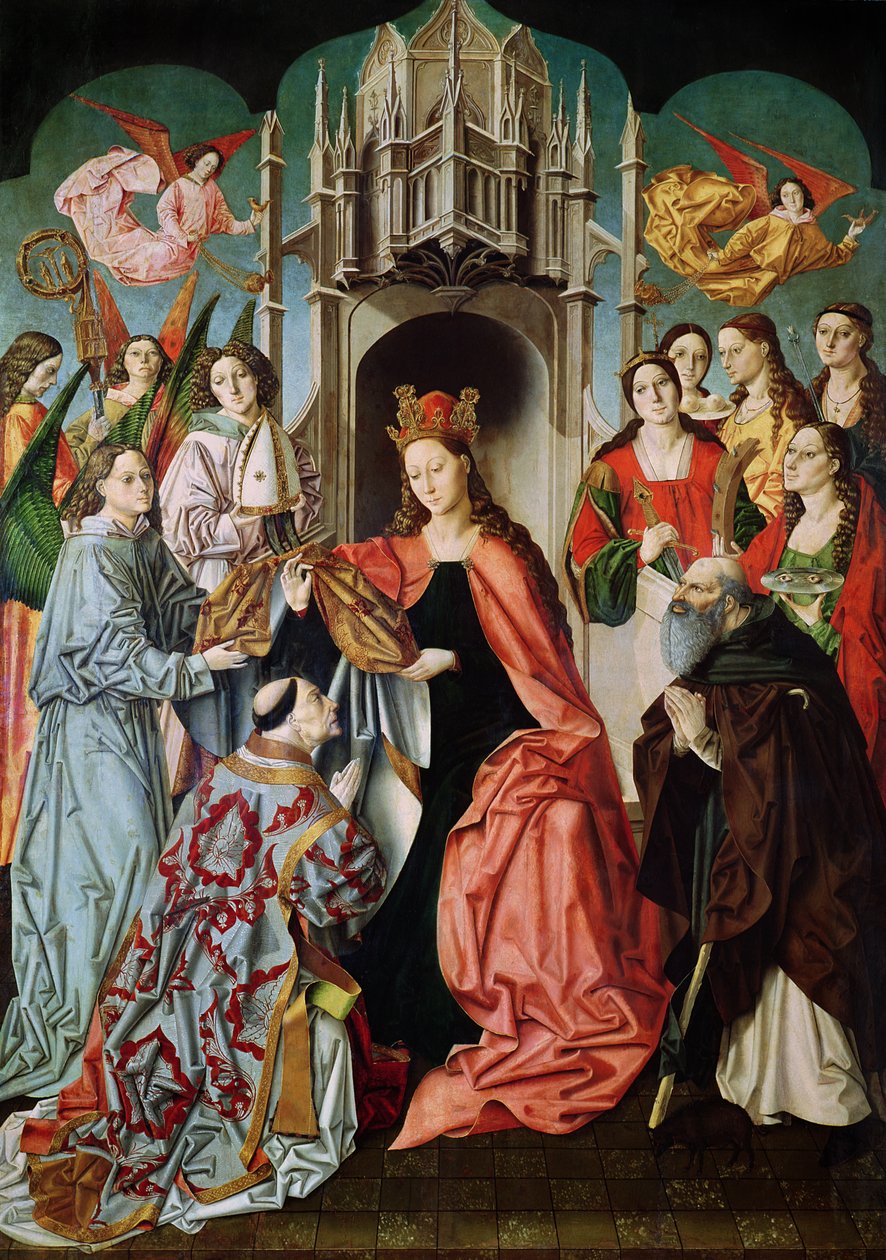 Prezentacja ornatu św. Ildefonso autorstwa Master of San Ildefonso