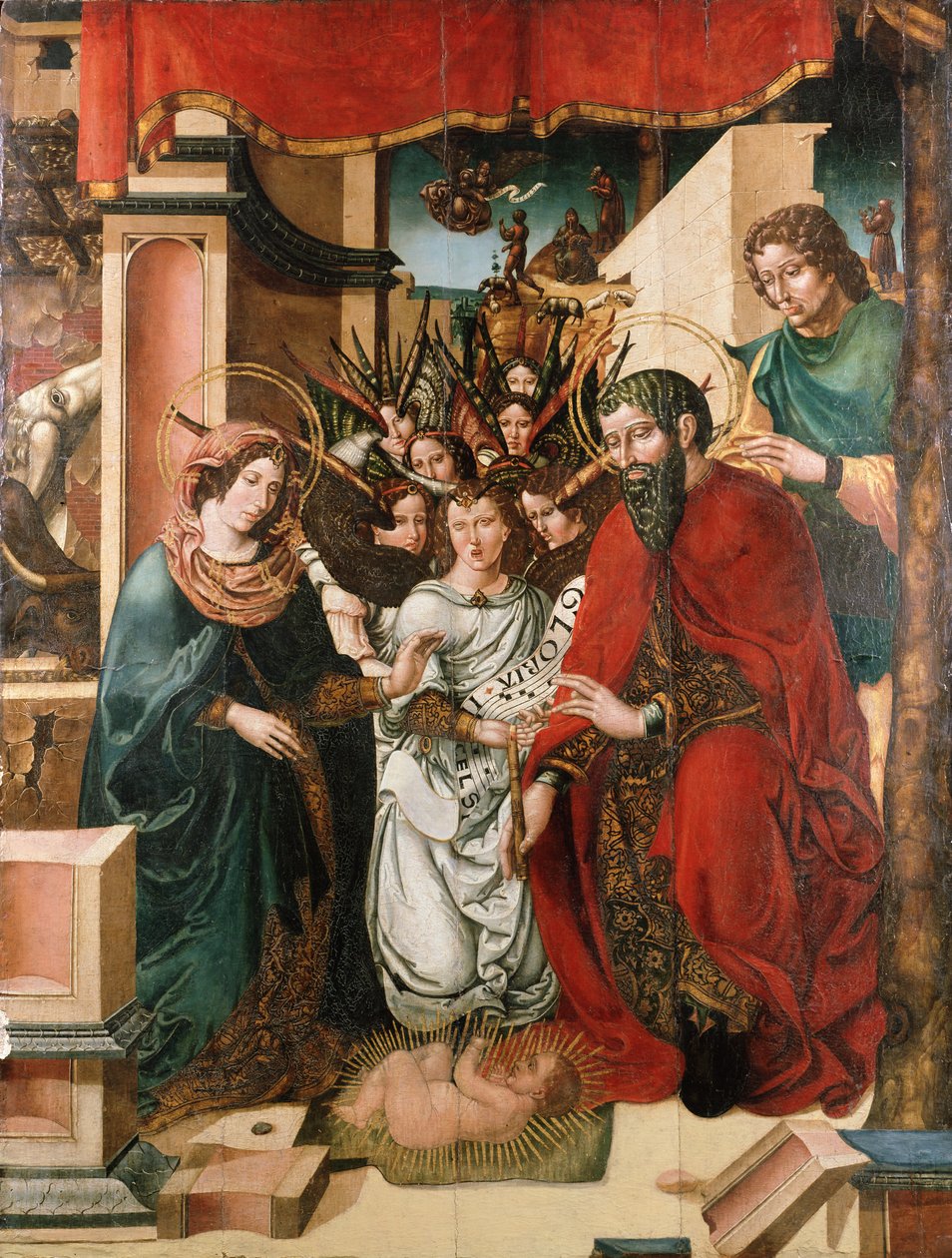Adoracja Aniołów, XVI wiek autorstwa Master of Sigena