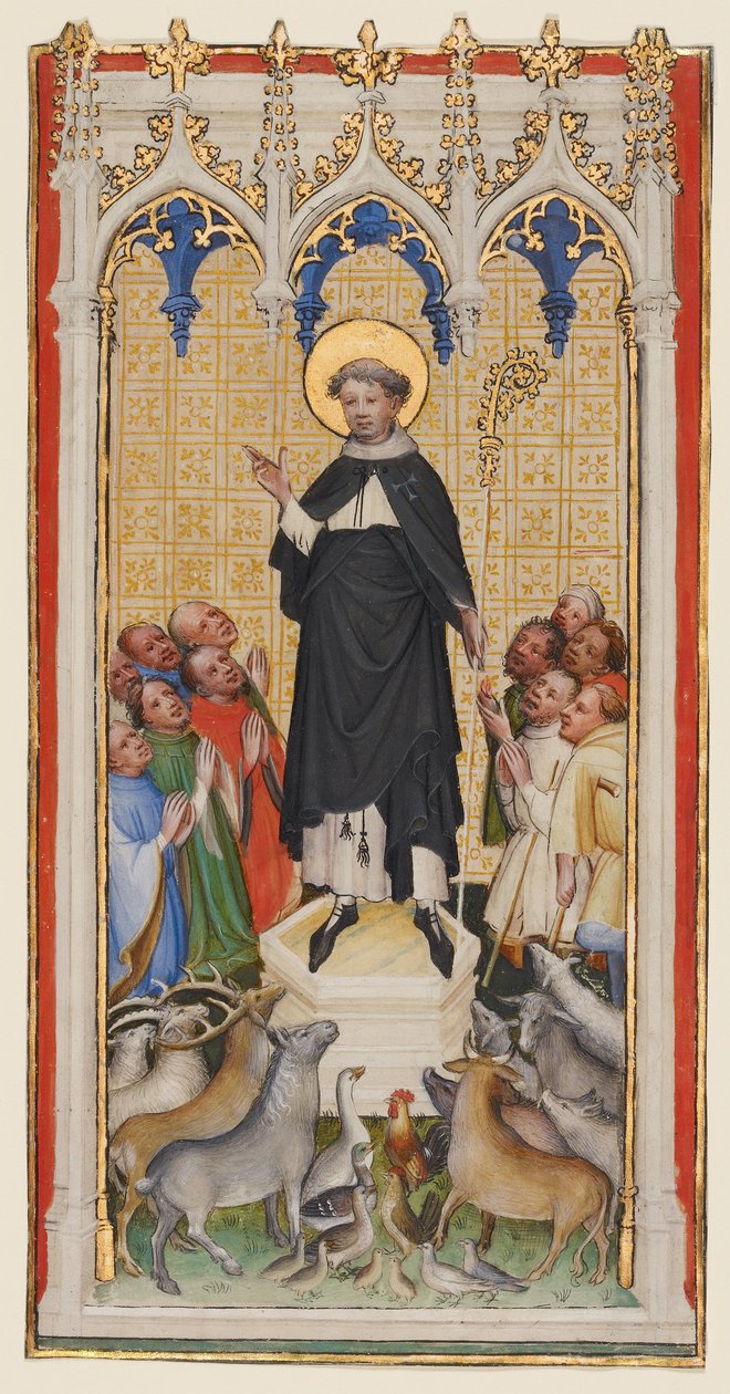 Św. Antoni opat błogosławi zwierzętom, ubogim i chorym autorstwa Master of St. Veronica