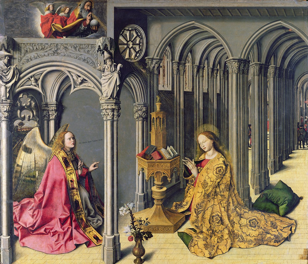 Zwiastowanie, ok.1445 autorstwa Master of the Aix Annunciation