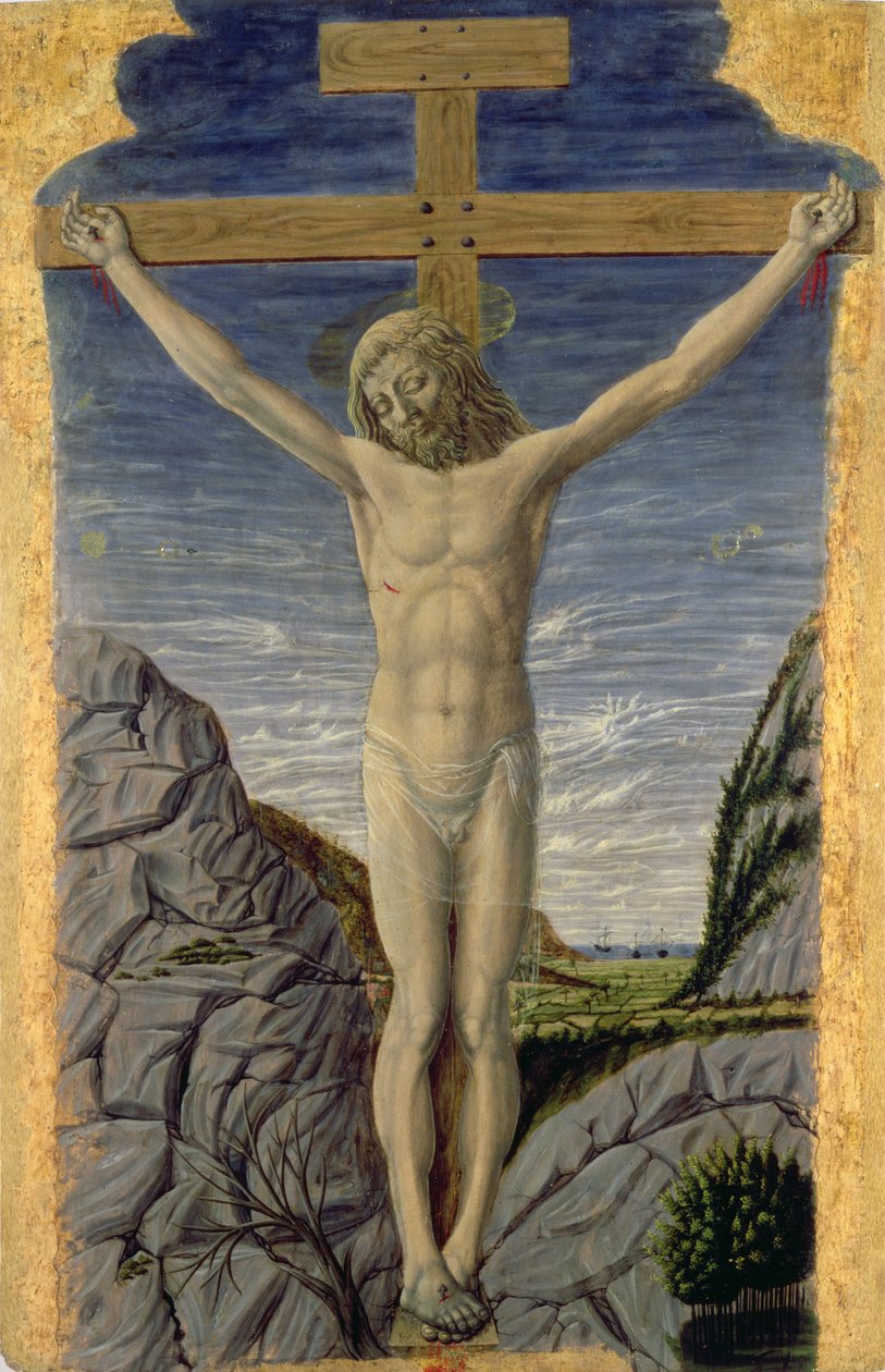 Ukrzyżowanie (tempera na płycie) autorstwa Master of the Barberini Panels