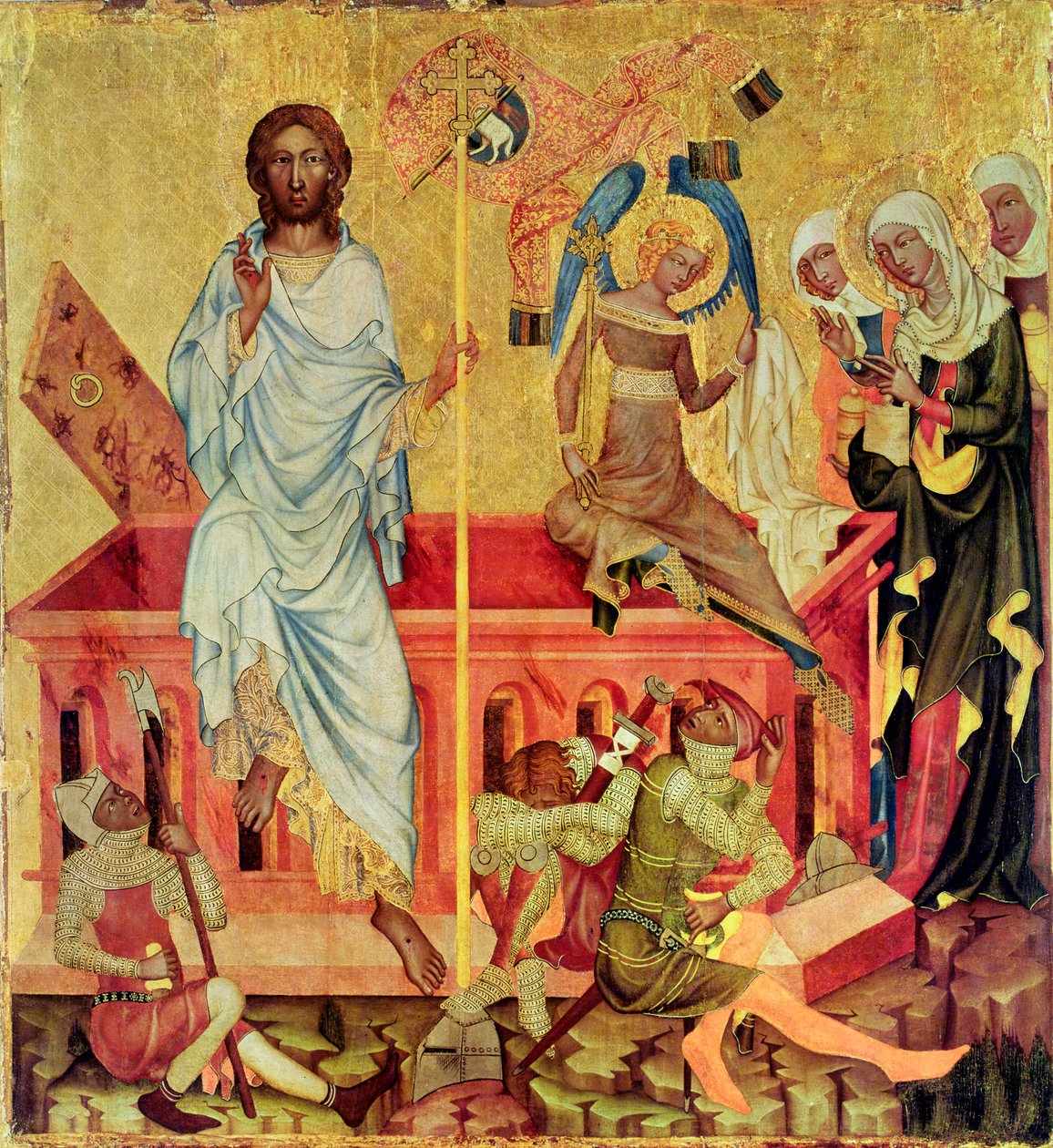 Zmartwychwstanie Chrystusa, ok. 1350 (tempera na panelu) autorstwa Master of the Cycle of Vyssi Brod