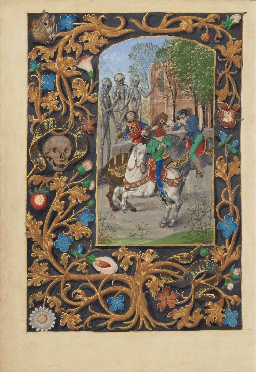 Trzech żywych i trzech umarłych autorstwa Master of the Dresden Prayer Book