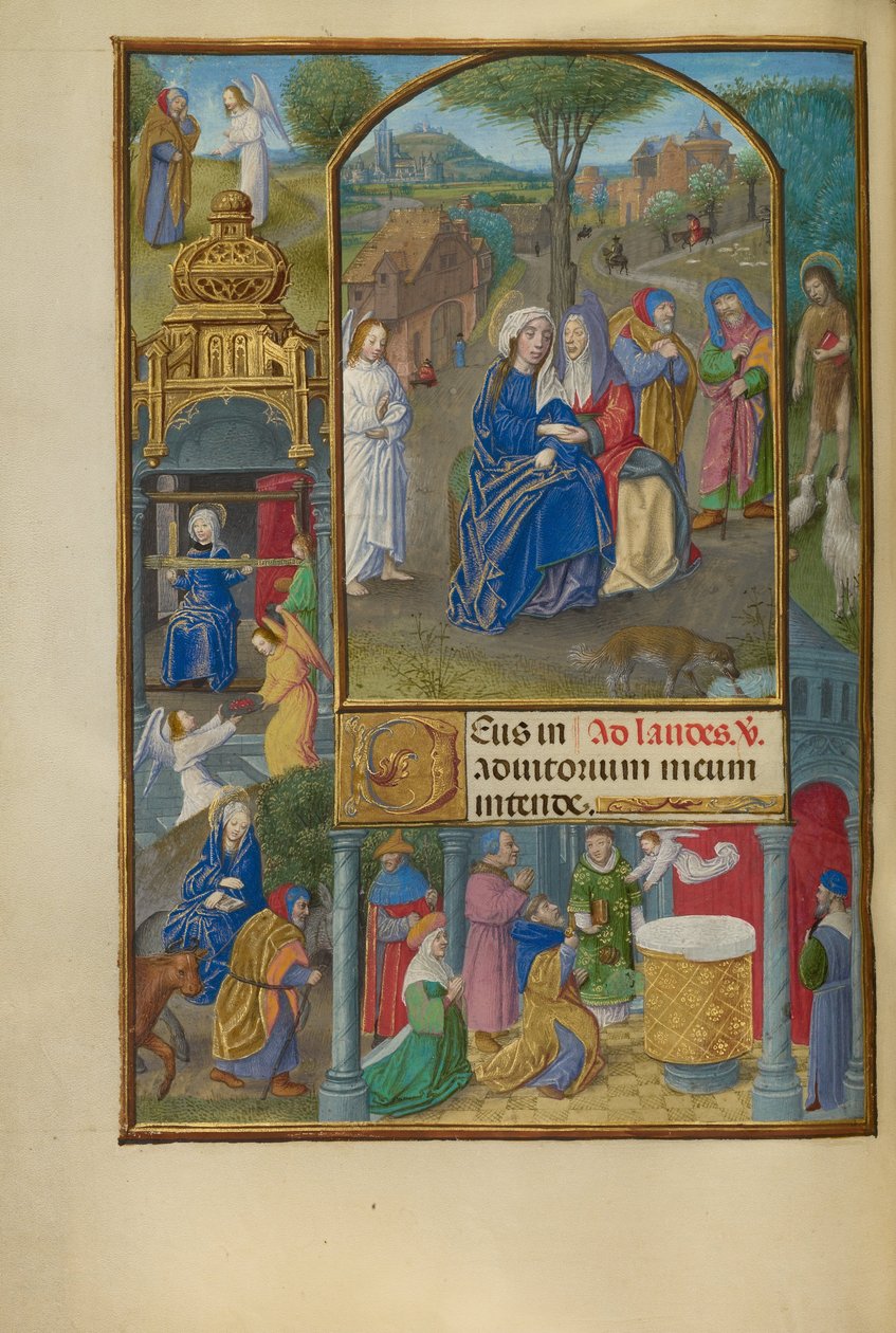 Nawiedzenie Matki Boskiej autorstwa Master of the Dresden Prayer Book