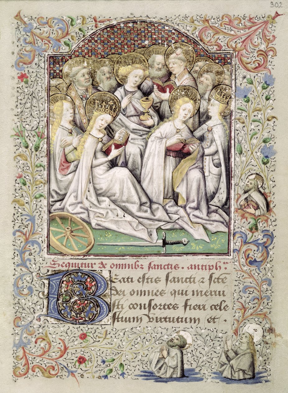 W.82 fol.302r Męczennicy Dziewicy i Inni święci, z Księgi Godzin Koetytywnych, c.1443 autorstwa Master of the Duke of Bedford Master of the Duke of Bedford