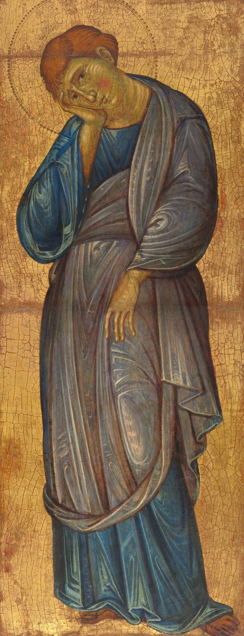 Żałoba św. Jana Ewangelisty autorstwa Master of the Franciscan Crucifixes