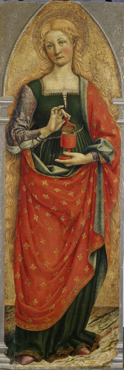 Św. Maria Magdalena, ok. 1480 (tempera na drewnie topoli) autorstwa Master of the Gardner Annunciation Master of the Gardner Annunciation