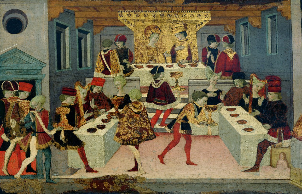 Historia Alatiel Tavoli: szczegół bankietu (detal 61024) autorstwa Master of the Jarves Chest
