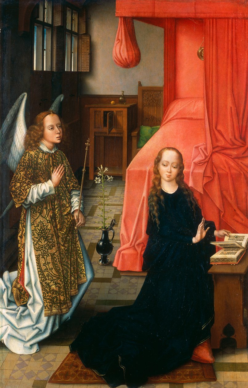 Zwiastowanie, dzieło Mistrza Legendy o Świętej Katarzynie autorstwa Master of the Legend of St. Catherine