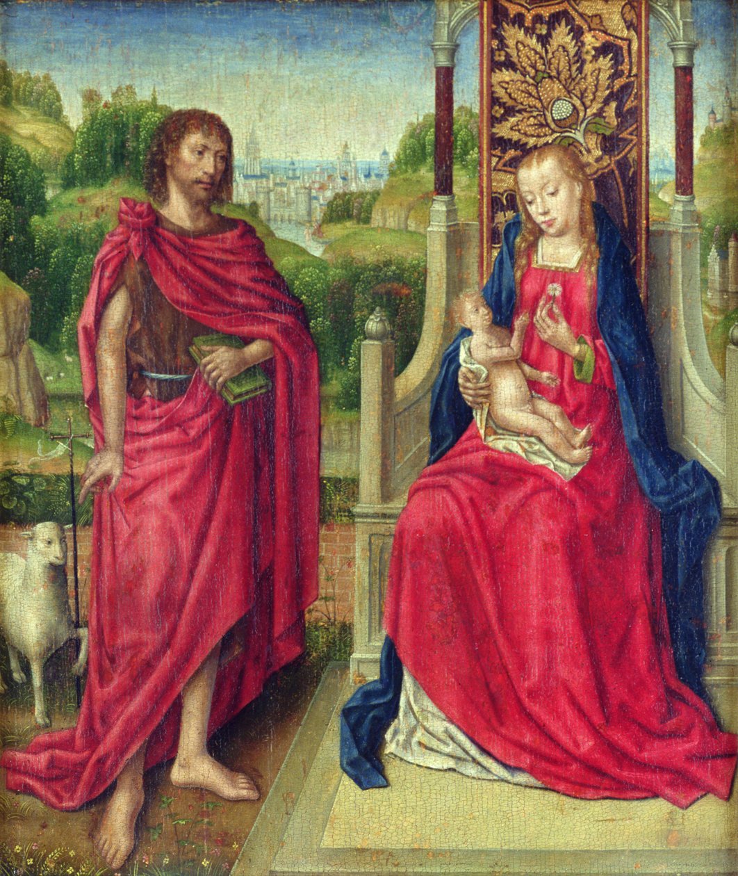 Madonna z Dzieciątkiem ze św. Janem Chrzcicielem, ok. 1480-90 autorstwa Master of the Legend of St. Ursula