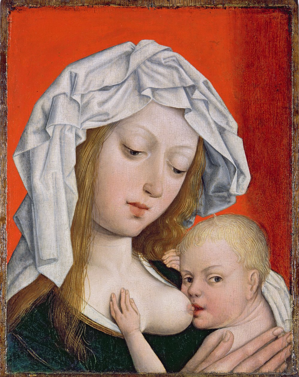 Madonna Karmiąca Dzieciątko Jezus, koniec XV w. (tempera na drewnie) autorstwa Master of the Legend of the Magdalen