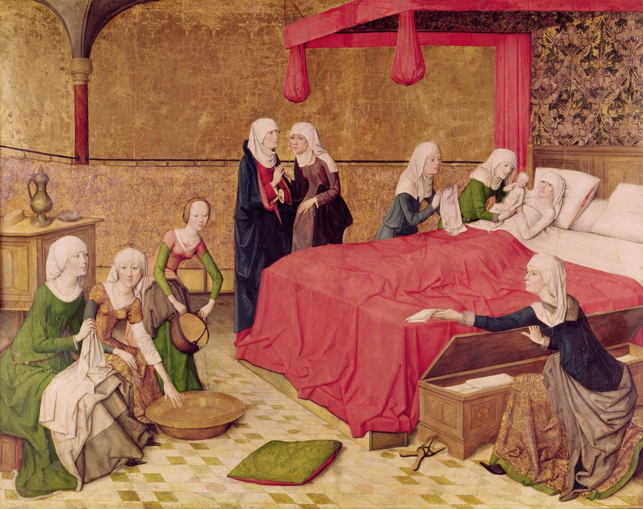 Narodziny Dziewicy autorstwa Master of the Life of Virgin Mary