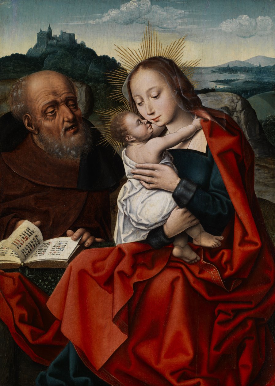 Święta Rodzina na tle krajobrazu autorstwa Master of the Mansi Magdalen