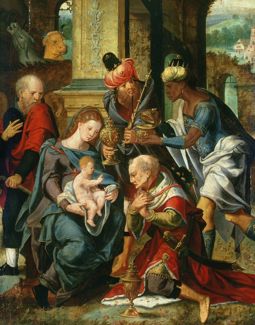 Pokłon Trzech Króli, 1530 autorstwa Master of the Prodigal Son