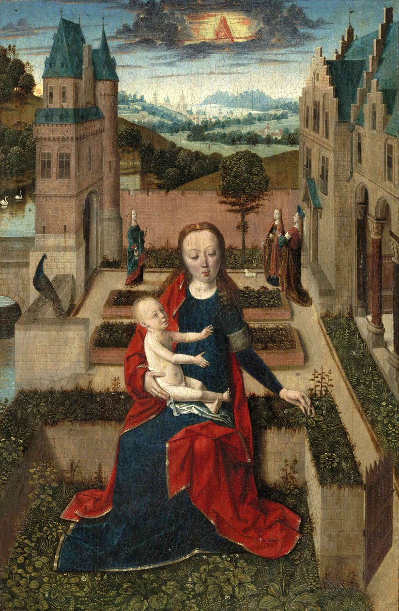 Madonna z Dzieciątkiem w ogrodzie autorstwa Master of the Tiburtine Sibyl
