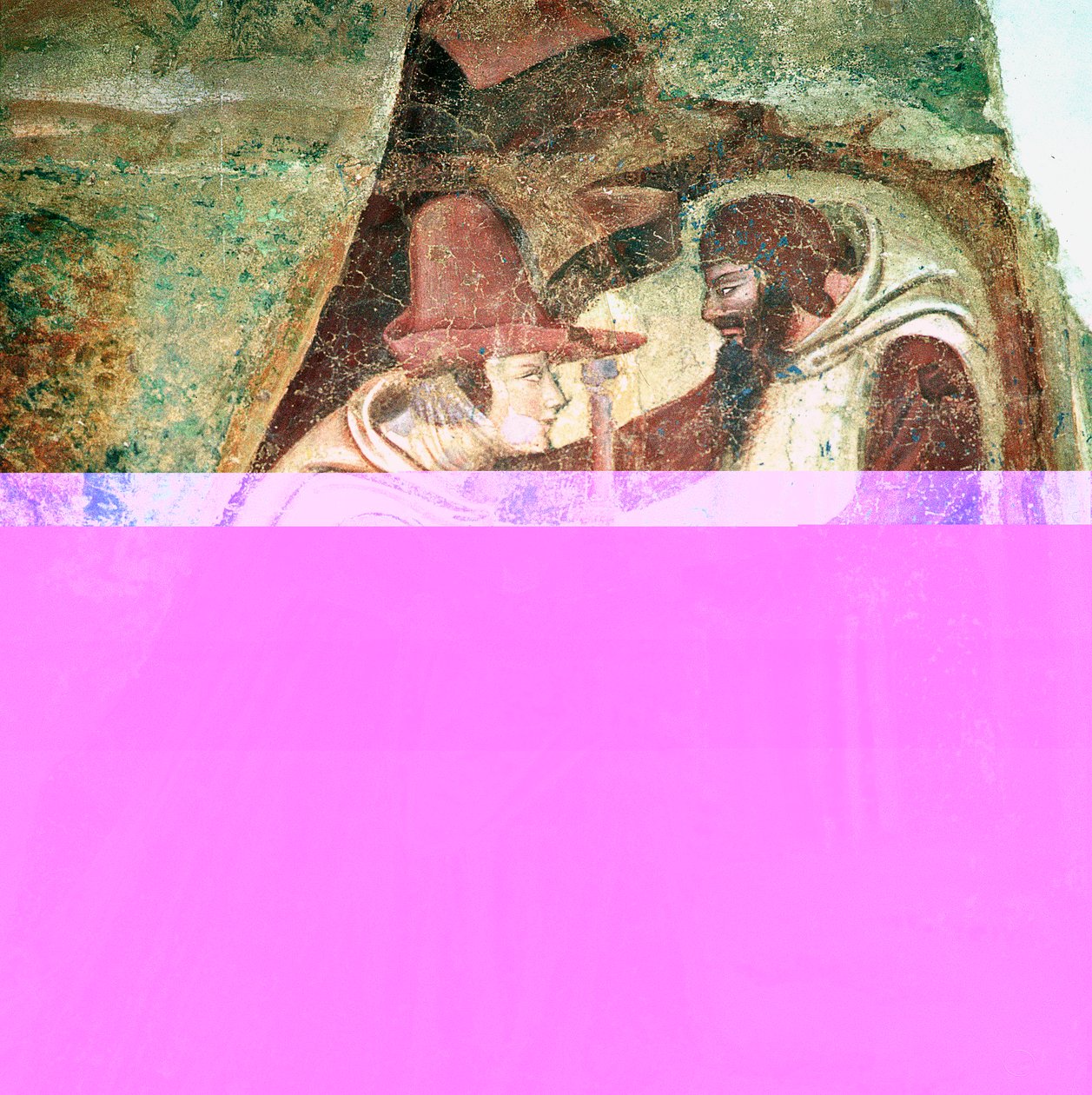 Pielgrzym z mnichem, 1360-1370 autorstwa Master of the Triumph of Death