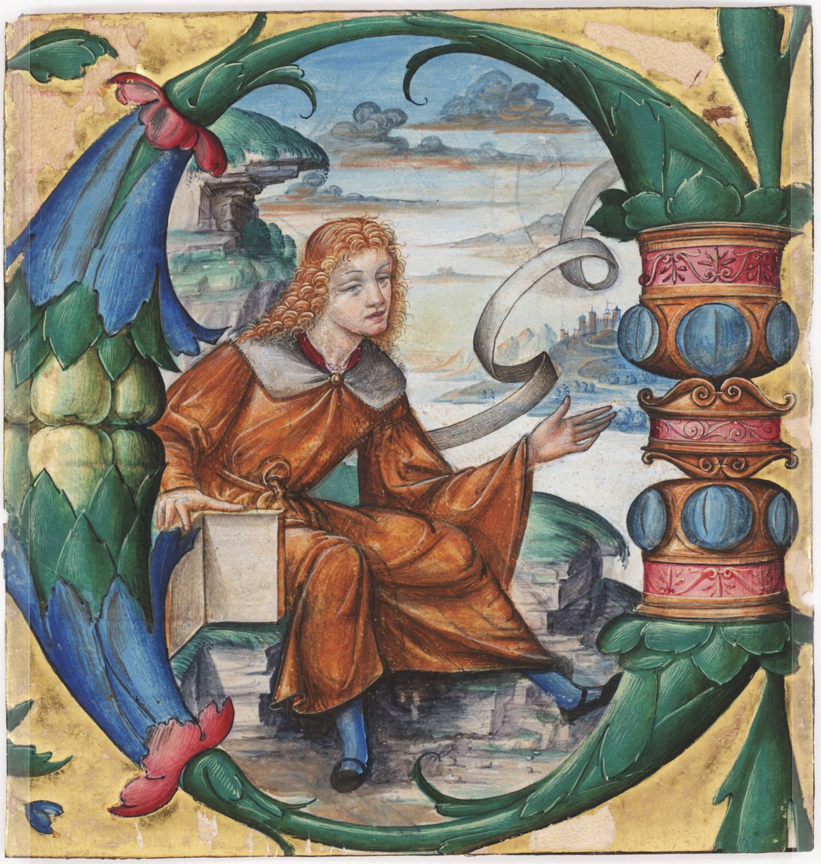 Jana Chrzciciela, z antyfonarza, Mediolan, 1515 r. (tempera i tusz na pergaminie) (recto z 3587462) autorstwa Master B. F. 16th century Master B. F. 16th century
