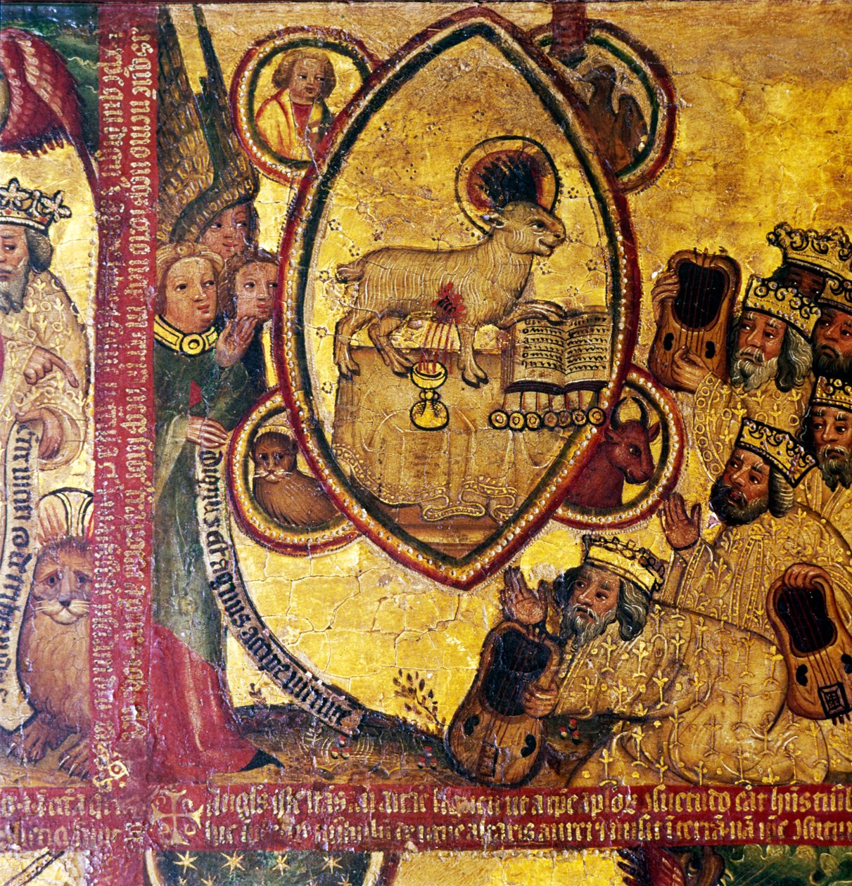 Baranek trzymający księgę Siedmiu Pieczęci, czczony przez Starszych, XIV-XV w. autorstwa Master Bertram of Hamburg