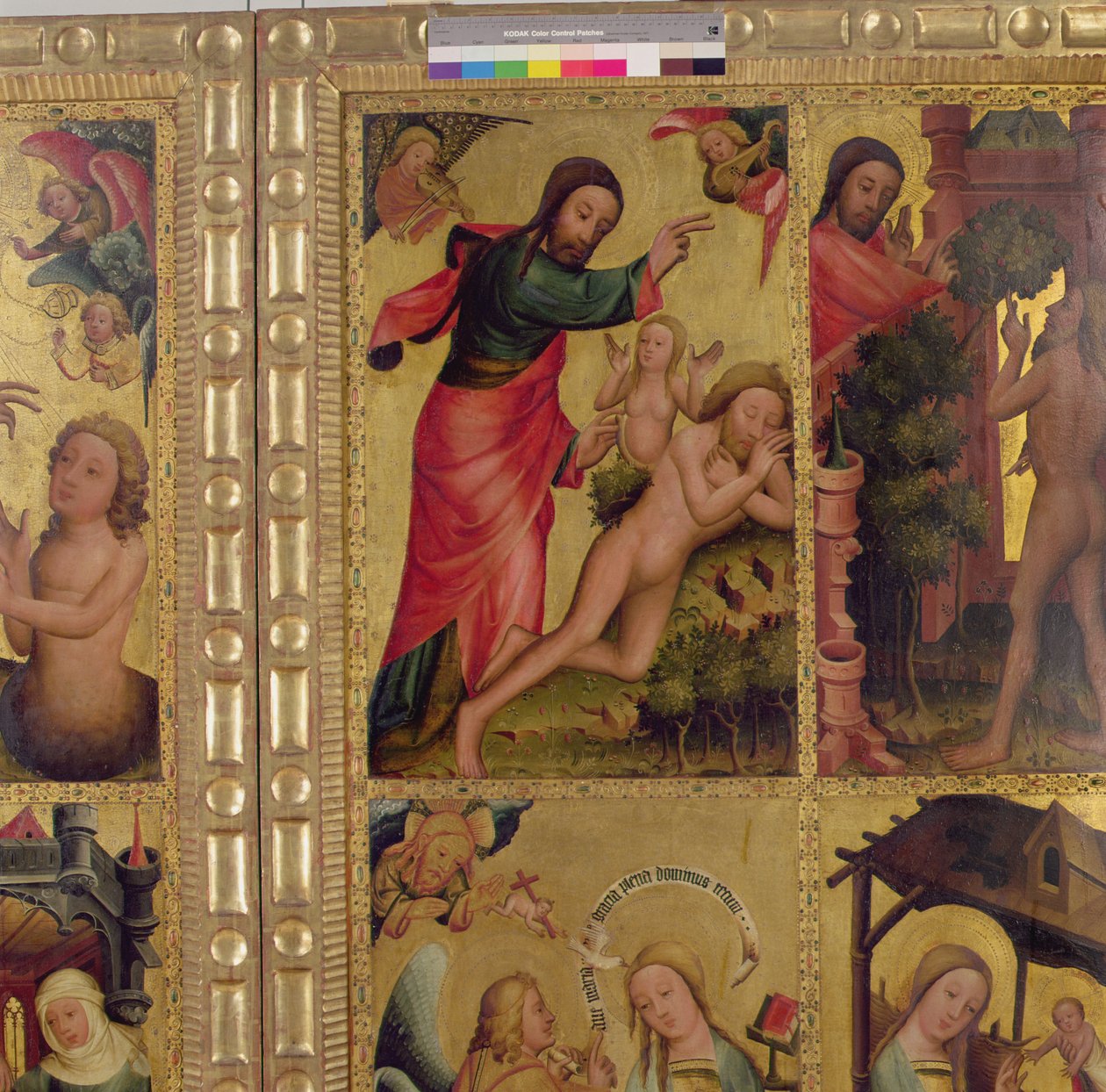 Stworzenie Ewy, panel z Ołtarza Grabowera, Ołtarza Świętego Piotra w Hamburgu (patrz także 153622) autorstwa Master Bertram of Minden