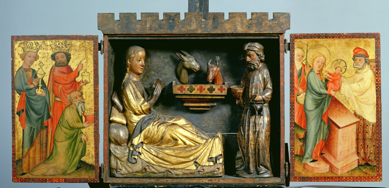 Ołtarz Żniwiarza, ok. 1410 (tempera na dębie) (patrz także 145254 i 145255) autorstwa Master Bertram of Minden