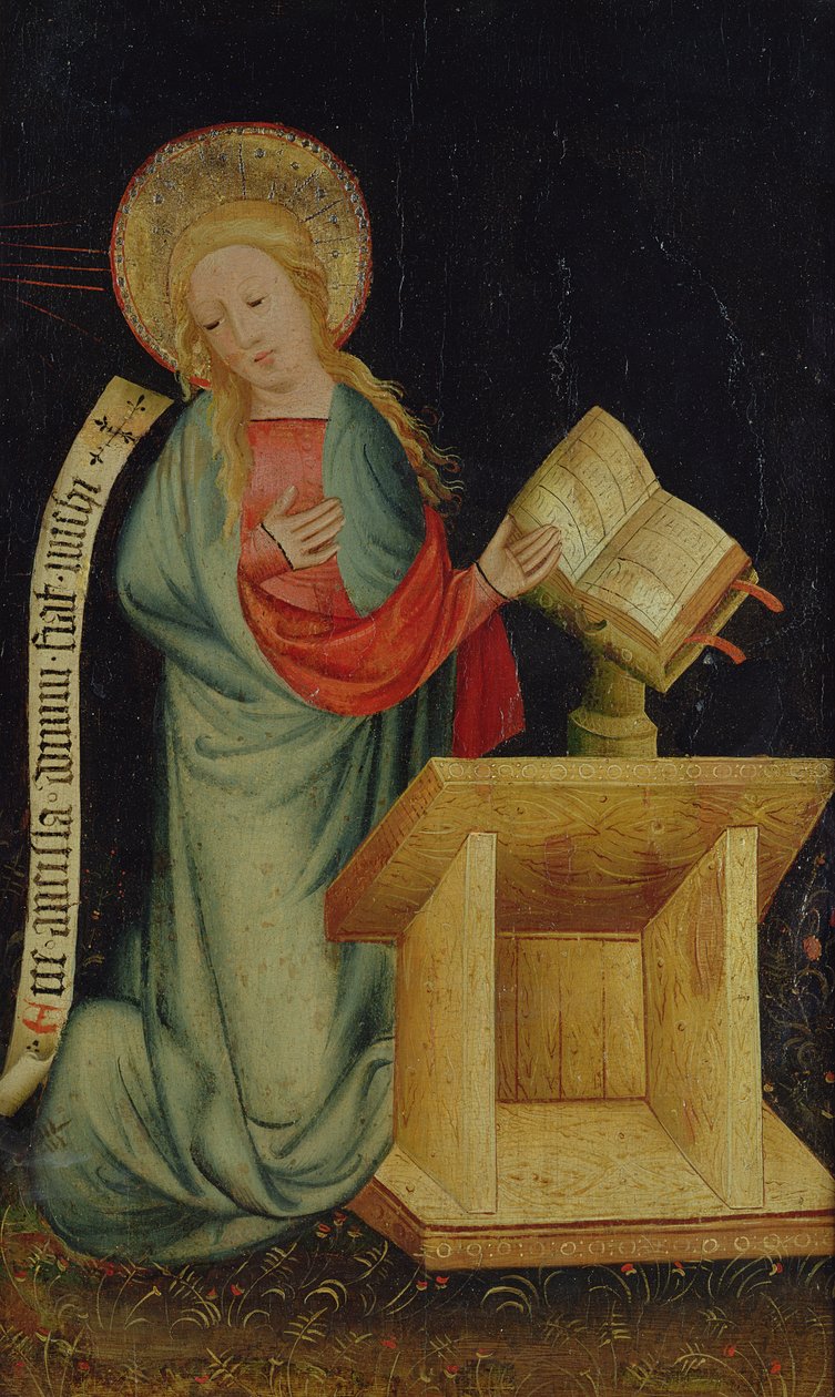 Dziewica Zwiastowania, z Ołtarza Żniwiarza, ok. 1410 (tempera na dębie) (patrz także 145253 i 145254) autorstwa Master Bertram of Minden