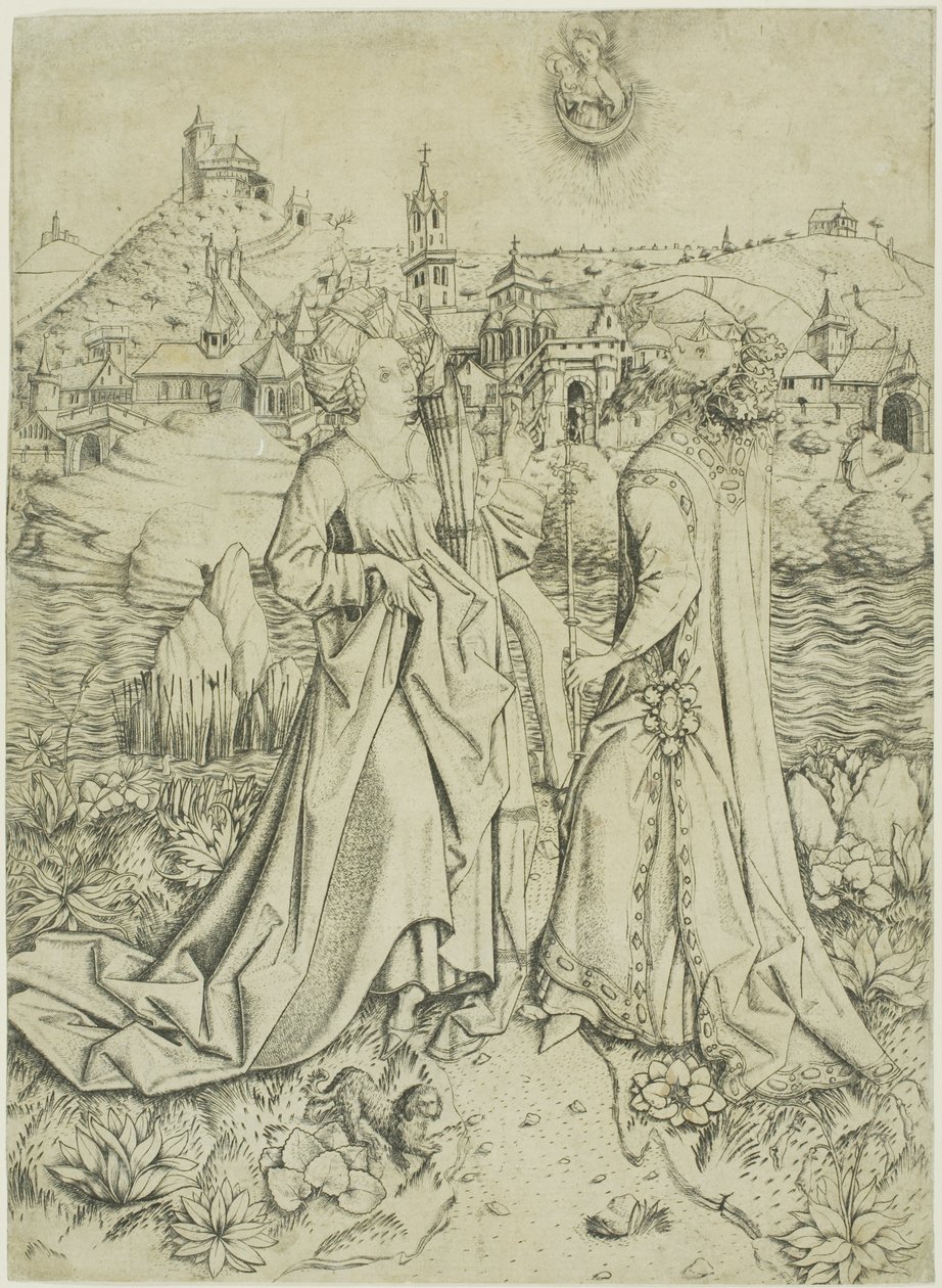 Augusta i Sybilli autorstwa Master E.S.