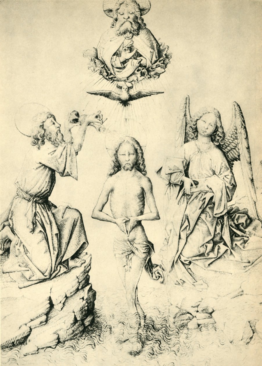 „Chrzest Chrystusa”, 1445-1450, 1943. autorstwa Master ES