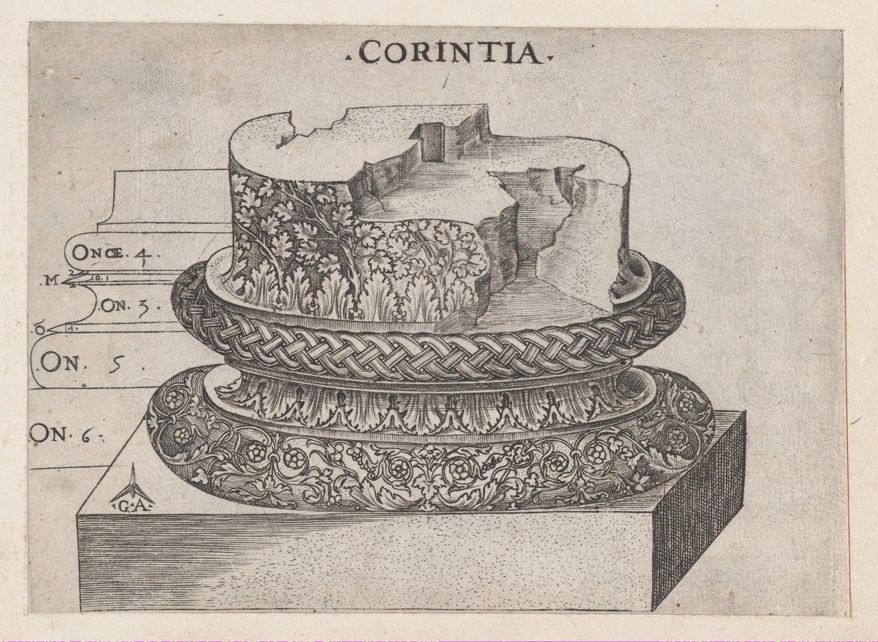 Lustro rzymskiej świetności: podstawa koryncka, ca. 1537, ok. 1537 1537 autorstwa Master GA