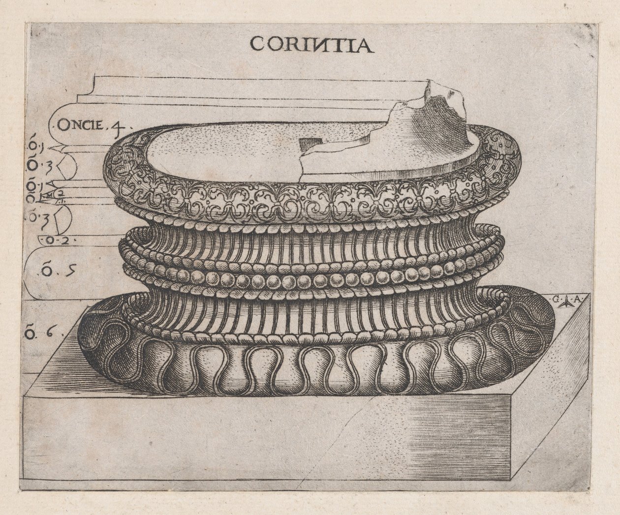 Lustro rzymskiej świetności: podstawa koryncka, ca. 1537., ca. 1537 autorstwa Master GA