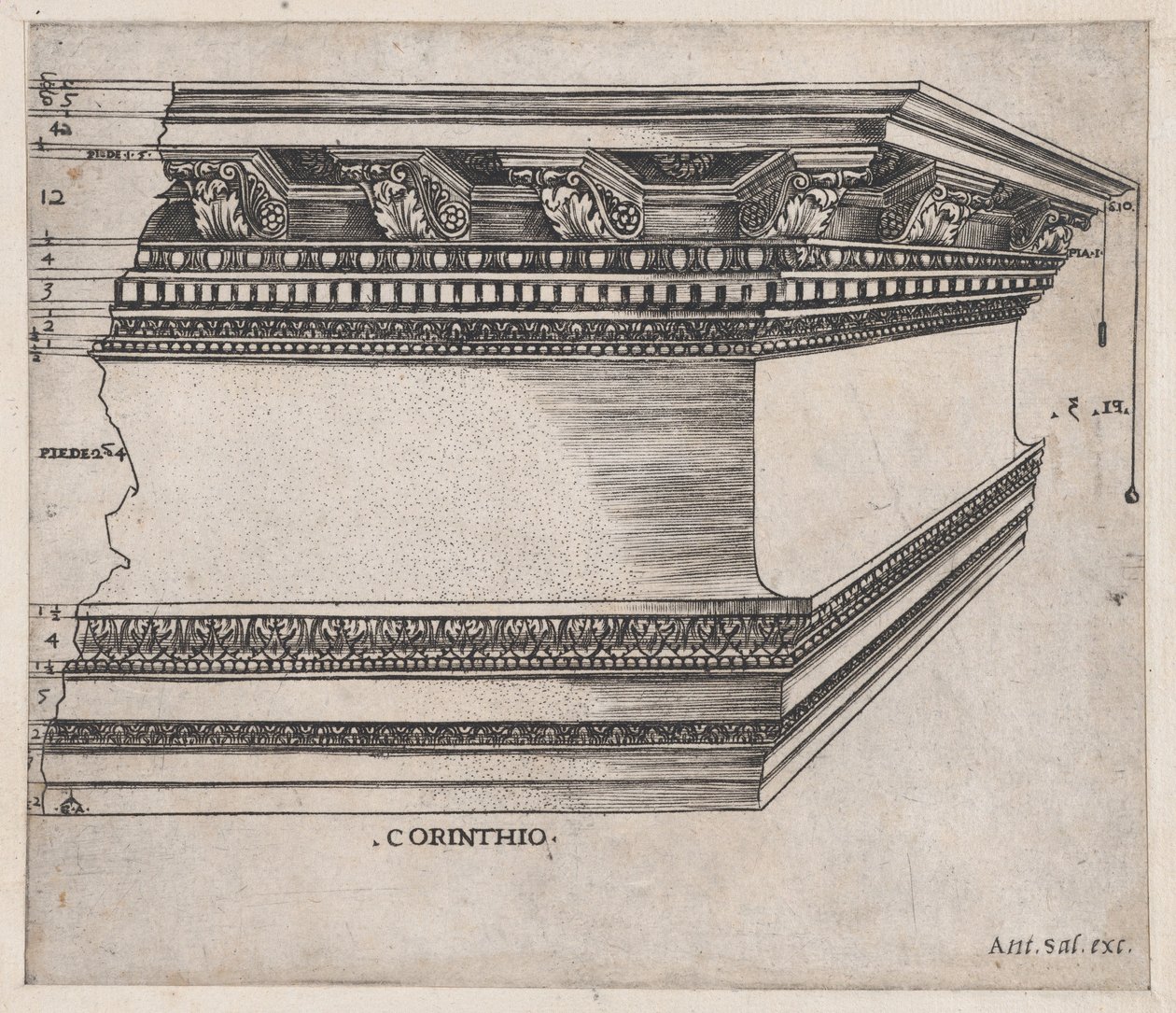 Lustro rzymskiej świetności: belkowanie korynckie, ca. 1535, ok. 1535 1535 autorstwa Master GA
